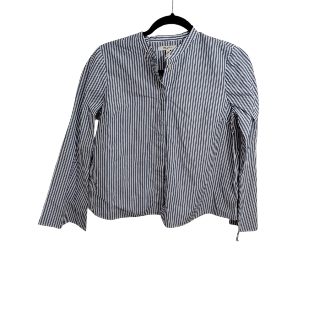 Madewell Navy and White Striped Blouse 👚